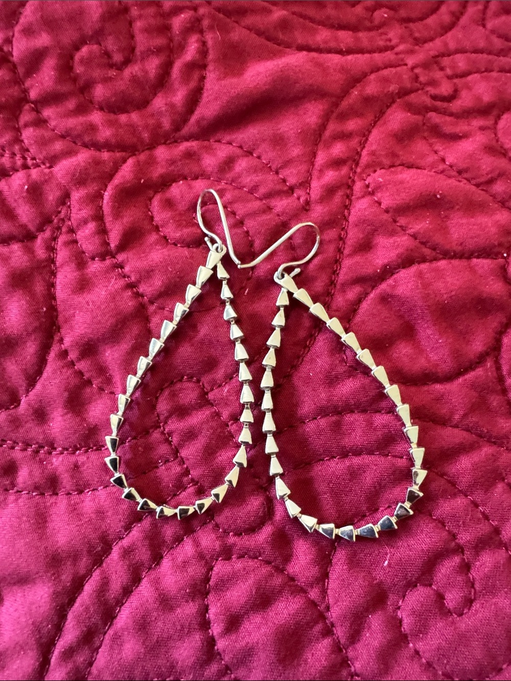 gold Teardrop Pyramid Bead Earrings - Women's Jewelry